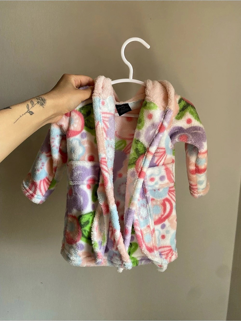 Floral Elephant Fleece Baby Bath Robe